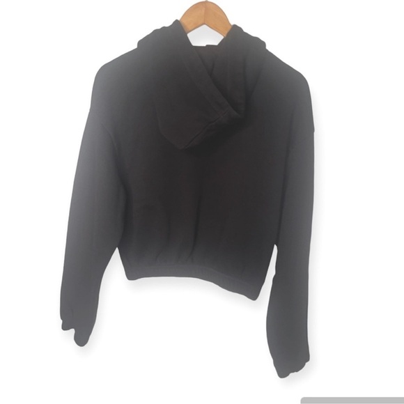 Zara Black‎ Pullover Cropped Hoodie Sweatshirt​​ - Picture 4 of 5